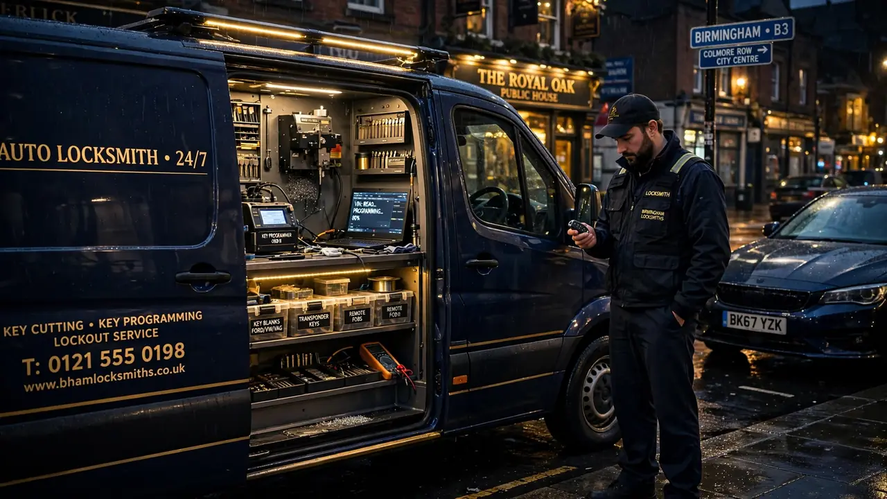 Emergency car lockout service in Birmingham — auto locksmith at work